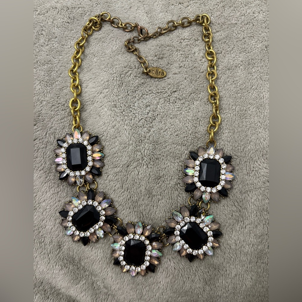Cara New York Black Costume Rhinestone Necklace